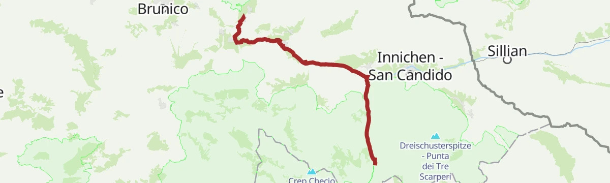 Route map: Bike Tour to the View of the Three Peaks